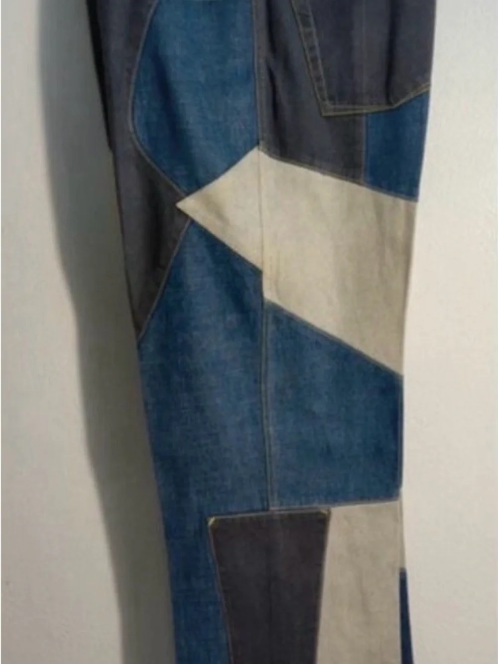 Sean John Patchwork Denim Jacket in Blue and Gray